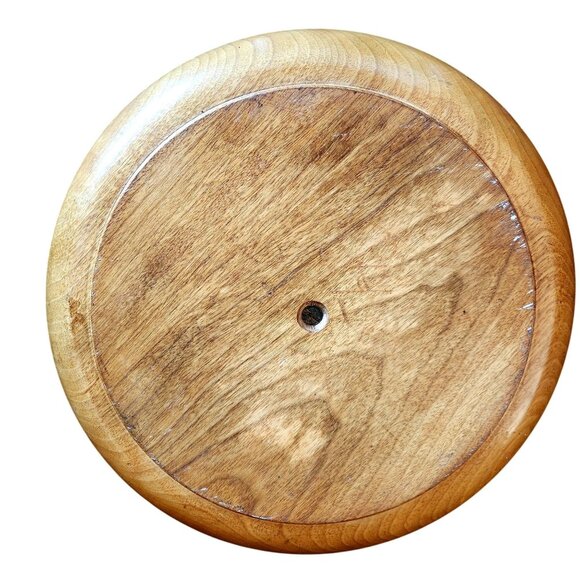 Vintage Rare Wood Nut Cracker with Double bowl, Wood Cracker with brass ends and - Picture 2 of 5